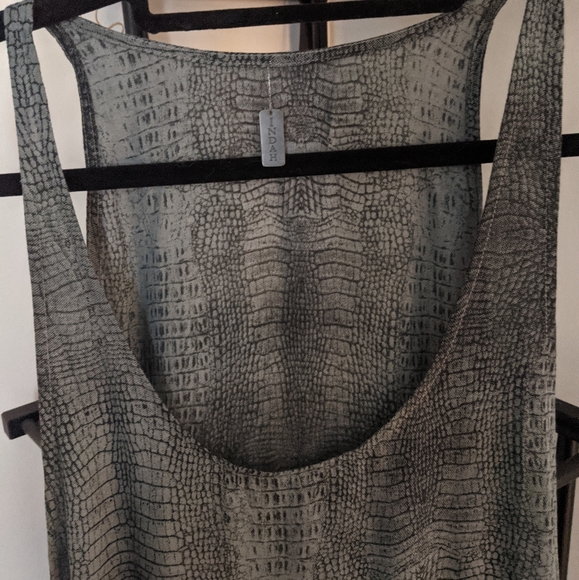 Indah Gray Crocodile Print Boho Maxi Dress - Picture 4 of 11